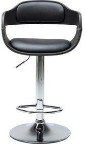 Σκαμπό Mπαρ Costa Δερματίνη Μαύρο 49x49x107εκ - Μαύρο