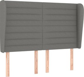vidaXL Κρεβάτι Boxspring με Στρώμα Σκούρο Γκρι 140x200 εκ Υφασμάτινο