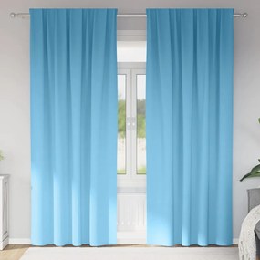 vidaXL Κουρτίνες με κουρτίνες 2 pcs Γαλάζιο Πολυεστέρας