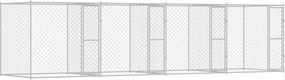 vidaXL Κλουβί σκύλου Ασημί 800 x 200 x 200 εκ. Επικαλυμμένος Χάλυβας