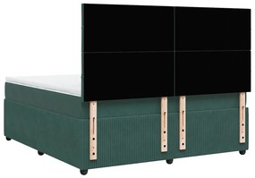 ΚΡΕΒΑΤΙ BOXSPRING ΜΕ ΣΤΡΩΜΑ ΣΚΟΥΡΟ ΠΡΑΣΙΝΟ 180X200ΕΚ. ΒΕΛΟΥΔΙΝΟ 3292409