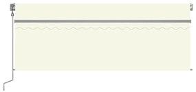 Τέντα Αυτόματη με Σκίαστρο/LED/Αισθ. Ανέμου Κρεμ 4,5 x 3 μ. - Κρεμ