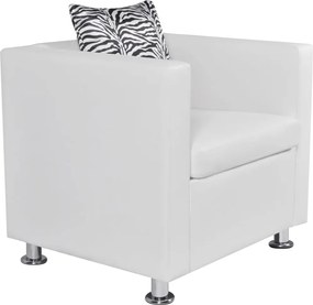 vidaXL Πολυθρόνα Λευκή από Συνθετικό Δέρμα