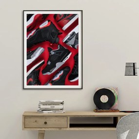 Πόστερ &amp; Κάδρο Jordan Sneakers KDS012C 22x31cm Μαύρο Ξύλινο Κάδρο (με πόστερ)