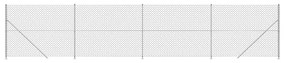 vidaXL Συρματόπλεγμα Περίφραξης Ασημί 1,4 x 10 μ. με Βάσεις Φλάντζα