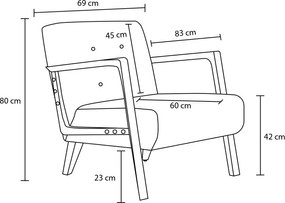 Wing Chair Kemer - Grey Grey