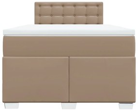 vidaXL Κρεβάτι Boxspring με Στρώμα Καπουτσίνο 160x200εκ.από Συνθ.Δέρμα