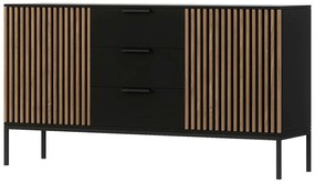 Μπουφές Oriol 162724679 150x40x80cm Black-Oak Mdf, Metal