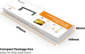 BRATECK επιτοίχια βάση τηλεόρασης LED-1948, 43-100", έως 75kg, ultra slim, fixed