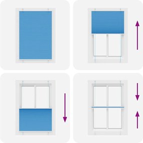 vidaXL Πλισέ περσίδα Μπλε 100x150 cm Πλάτος υφάσματος 99,4 cm