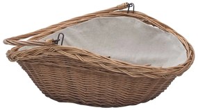 286987 Firewood Basket with Handle 57x46,5x52 cm Brown Willow - Καφέ