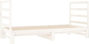 vidaXL Καναπές Κρεβάτι Συρόμενος Λευκός 2x(90x190) εκ. από Μασίφ Πεύκο