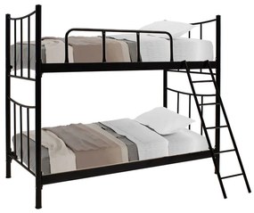 Κρεβάτι-κουκέτα Winston μεταλλικό μαύρο gloss 90x190εκ Υλικό: METAL 243-000012
