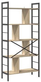 vidaXL Ράφι Βιβλίων Δρύς Sonoma 75 x 30 x 156 εκ. Επεξεργασμένο ξύλο