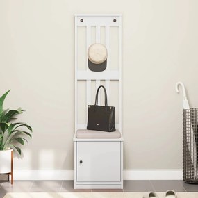 vidaXL Δέντρο χωλ SANDNES Λευκό 45x40x159,5 εκ. Πεύκο μασίφ ξύλο