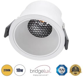 Χωνευτό Σποτ Downlight LED TrimLess 10W Λευκό-Θερμό 2700K PLUTO-M 60255 Globostar-60255-Λευκό 60255