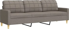 vidaXL Σαλόνι Σετ 4 Τεμαχίων Taupe Ύφασμα + Μαξιλάρια/Υποπόδιο