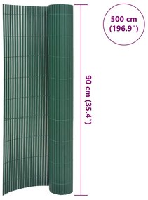 vidaXL Περίφραξη Κήπου Διπλής Όψης Πράσινη 90 x 500 εκ. από PVC