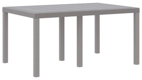 vidaXL Τραπέζι Κήπου Ανοιχτό Γκρι 150x100x73 εκ. Πολυ Ράτταν