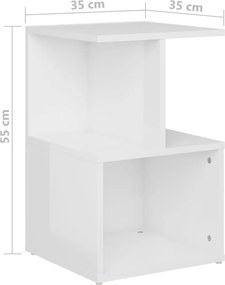 vidaXL Βοηθητικό Ντουλάπι Γυαλ. Λευκό 35 x 35 x 55 εκ. από Επεξ. Ξύλο