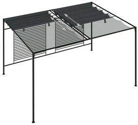 Πέργκολα με Πτυσσόμενη Οροφή Ανθρακί 4 x 3 x 2,3 μ. 180 γρ./μ² - Ανθρακί