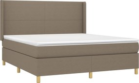 vidaXL Κρεβάτι Boxspring με Στρώμα Taupe 180x200 εκ. Υφασμάτινο
