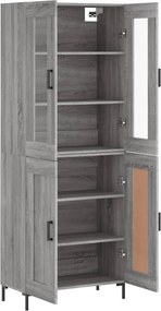 vidaXL Ντουλάπι Γκρι Sonoma 69,5 x 34 x 180 εκ. Επεξεργασμένο Ξύλο