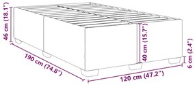 Σκελετός Κρεβατιού Χωρίς Στρώμα Αν. Γκρι 120x190 εκ. Βελούδινο - Γκρι