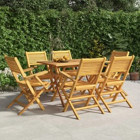 Καρέκλες Κήπου Πτυσσόμενες 6 τεμ. 55x62x90 εκ. Μασίφ Ξύλο Teak - Καφέ
