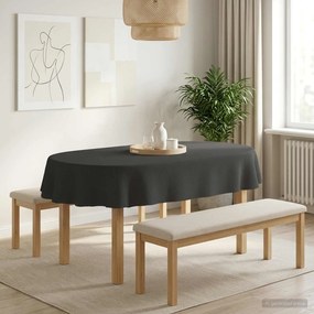 vidaXL Ύφασμα Τραπέζης Σκούρο Γκρι 160 x 220 cm Ωοειδής