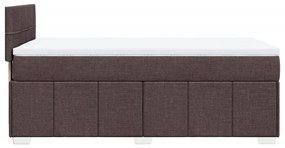 Κρεβάτι Boxspring με Στρώμα Σκούρο Καφέ 80x200 εκ. Υφασμάτινο - Καφέ