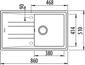 Νεροχύτη με Ένα Κύπελλο Teka Stone 50BTG Γκρι