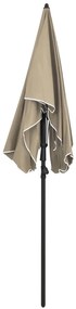 vidaXL Ομπρέλα Κήπου με Ιστό Taupe 200 x 130 εκ.