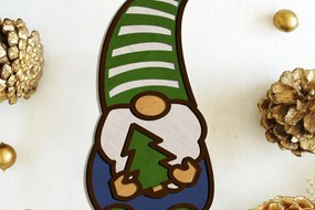 Σετ των 3 Intra απο ξύλο plywood 3mm-4mm πάχος Χριστουγεννιάτικο στολίδι Gnome, πρότυπο Δίασταση 4x4 cm INTRAFABR-86933796