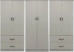 Ντουλάπα εξάφυλλη Athos pakoworld λευκή 240x42x180εκ