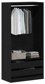 vidaXL Ντουλάπι Μαύρη δρυς 100 x 50 x 200 εκ. Επεξεργασμένο ξύλο