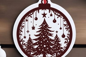 Intra απο ξύλο plywood Χρώμα wenge 3mm-4mm πάχος - με λέιζερ στολίδι Χριστουγεννιάτικου δέντρου Δίασταση 6x6 cm INTRAFABR-107447023