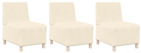 vidaXL Καθίσμα Σαλονιού 3 pcs Κρεμ 55 x 74 x 82 εκ. Βελούδο