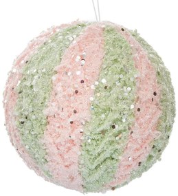 Χριστουγεννιάτικη Μπάλα Polyfoam Ροζ-Βεραμάν 12εκ. iliadis 90434