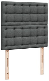 vidaXL Κρεβάτι Boxspring με Στρώμα Σκούρο Γκρι 90x190 εκ. Υφασμάτινο
