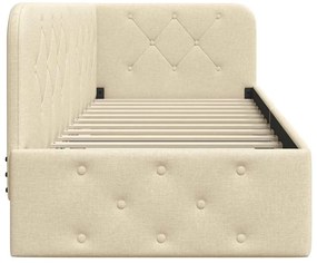 vidaXL Κρεβάτι Γωνίας Κρεμ 80 x 200 cm ύφασμα