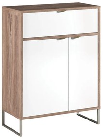 MATIS Παπουτσοθήκη Denver δρυς kalaj/ λευκό γυαλιστερό 71x35x92.2 MATIS150573