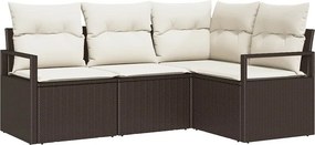 vidaXL Σετ Καναπέ 4 pcs Καφέ συνθετικό ρατάν