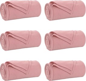 vidaXL Ριχτάρια 6 pcs Ροζ 170 x 130 εκ. Μαλλί