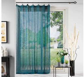 Κουρτίνα Χαμηλής Σκίασης Linka Douceur d'intérieur με κρίκους και διαστάσεις 140x240cm - Blue