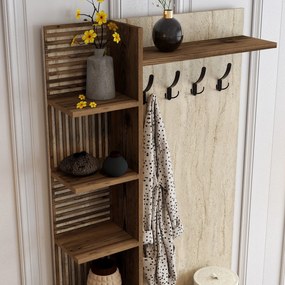 Έπιπλο Εισόδου Καρυδιά / Τραβερτίνη VIYANA 90x35x200