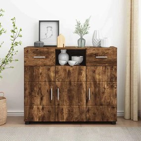 vidaXL Πλαϊνό γραφείο με συρτάρι Καπνιστή δρυς 88.5 x 30.5 x 73 εκ