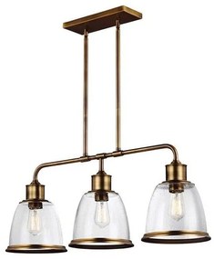 Κρεμαστό Φωτιστικό Οροφής 3xE27 Hobson Elstead Lighting FE-HOBSON-3P-AB Νίκελ Ματ