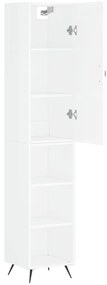 vidaXL Ντουλάπι Γυαλ. Λευκό 34,5 x 34 x 180 εκ. από Επεξεργασμένο Ξύλο