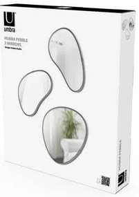 Σετ 3 καθρέπτες Umbra Hubba Pebble titanium (2x20x28)+(1x31x26)